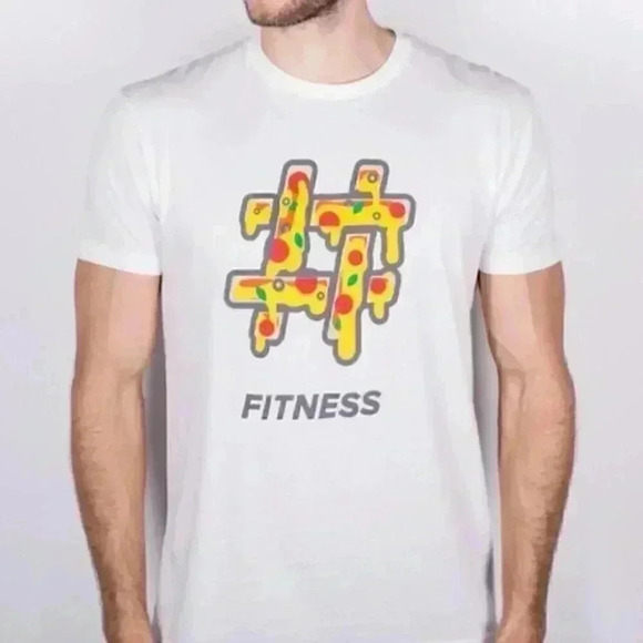 Shirt Top #FITNESS GRAPHIC SHIRT IN GRAY WHITE - Picture 2 of 2